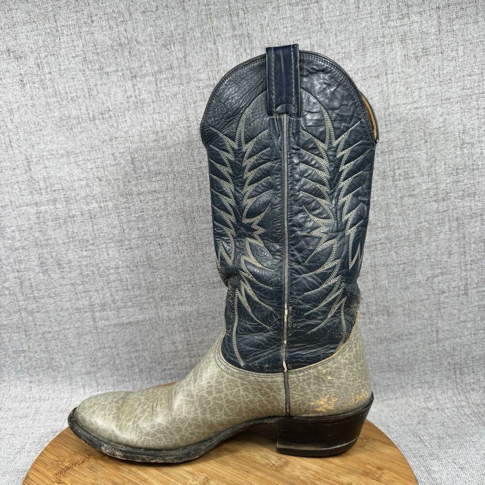 Vintage Nocona Western Boots Men's 10 D Cowboy Leather - Picture 5 of 9